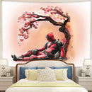 Deadpool Cherry Blossom Tapestry