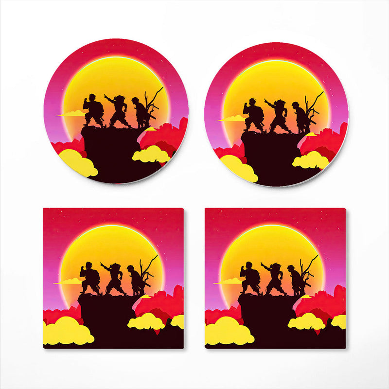 Demon Slayer Kimetsu No Yaiba Sunset Ceramic Decor Coaster - Gift Idea