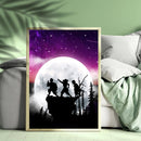 Demon Slayer Kimetsu No Yaiba Moon Night - Living Room - Canvas Wall Art - Print - Wall Decor