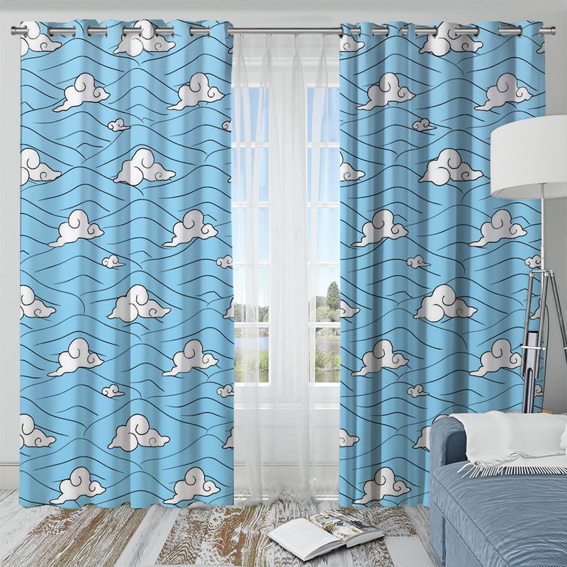 Demon Slayer Cloud Kimono Tanjiro Classic Pattern Window Curtain