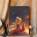 A Little Girl And Fox Is Sitting On A Plane - Living Room - Canvas Wall Art - Print - Wall Decor