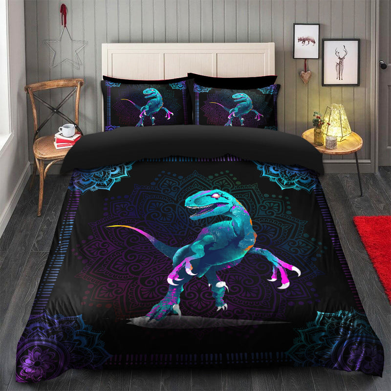 Dinosaur Mandala Bedding Set Duvet Cover And 2 Pillowcases Nearkii