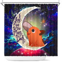 Dog Chainsaw Man Love You To The Moon Galaxy Shower Curtain Nearkii