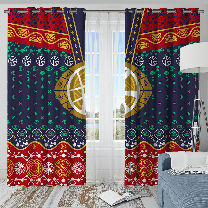 Dr Strange Christmas Window Curtain