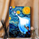Anime DGB Goku vs Vegeta Starry Night Canvas Wall Art - Living Room - Canvas Wall Art - Print - Wall Decor