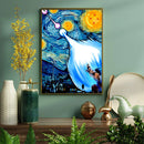 Anime DGB Goku vs Vegeta Starry Night Canvas Wall Art - Living Room - Canvas Wall Art - Print - Wall Decor