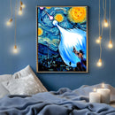 Anime DGB Goku vs Vegeta Starry Night Canvas Wall Art - Living Room - Canvas Wall Art - Print - Wall Decor