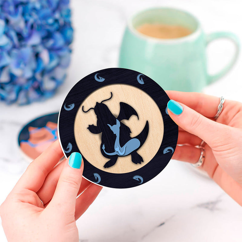 Dragonair Wood Pokemon Mockup Ceramic Decor Coaster - Gift Idea