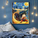Dragon Ball Goku Kid Anime Starry Night Art - Living Room - Canvas Wall Art - Print - Wall Decor