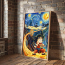 Dragon Ball Goku Kid Anime Starry Night Art - Living Room - Canvas Wall Art - Print - Wall Decor