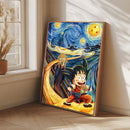 Dragon Ball Goku Kid Anime Starry Night Art - Living Room - Canvas Wall Art - Print - Wall Decor