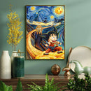 Dragon Ball Goku Kid Anime Starry Night Art - Living Room - Canvas Wall Art - Print - Wall Decor