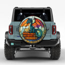 Dragon Book Stained Glass Jeep Car Spare Tire Cover