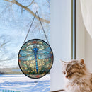 Dragonfly Round Stained Glass Suncatcher