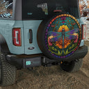 Stained Glass Of Colorful Dragonfly Jeep Car Spare Tire Cover