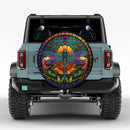 Stained Glass Of Colorful Dragonfly Jeep Car Spare Tire Cover