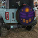 Dragonfly Moon Purple Stained Glass Jeep Car Spare Tire Cover