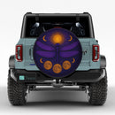 Dragonfly Moon Purple Stained Glass Jeep Car Spare Tire Cover
