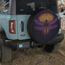 Dragonfly Purple Stained Glass Jeep Car Spare Tire Cover