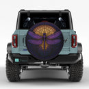 Dragonfly Purple Stained Glass Jeep Car Spare Tire Cover