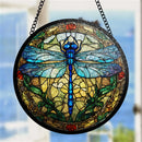Dragonfly Round Stained Glass Suncatcher