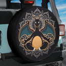 Mandala Meditating Charizard Pokemon Yoga Jeep Car Spare Tire Cover