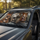 Rainy Driving Horses Custom Car Windshield Sunshades