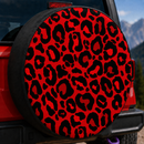 Leopard Pattern Skin Red Custom Jeep Wheel Cover With Camera Hole