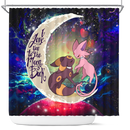 Eevee Couple Pokemon 1 Love You To The Moon Galaxy Shower Curtain Nearkii