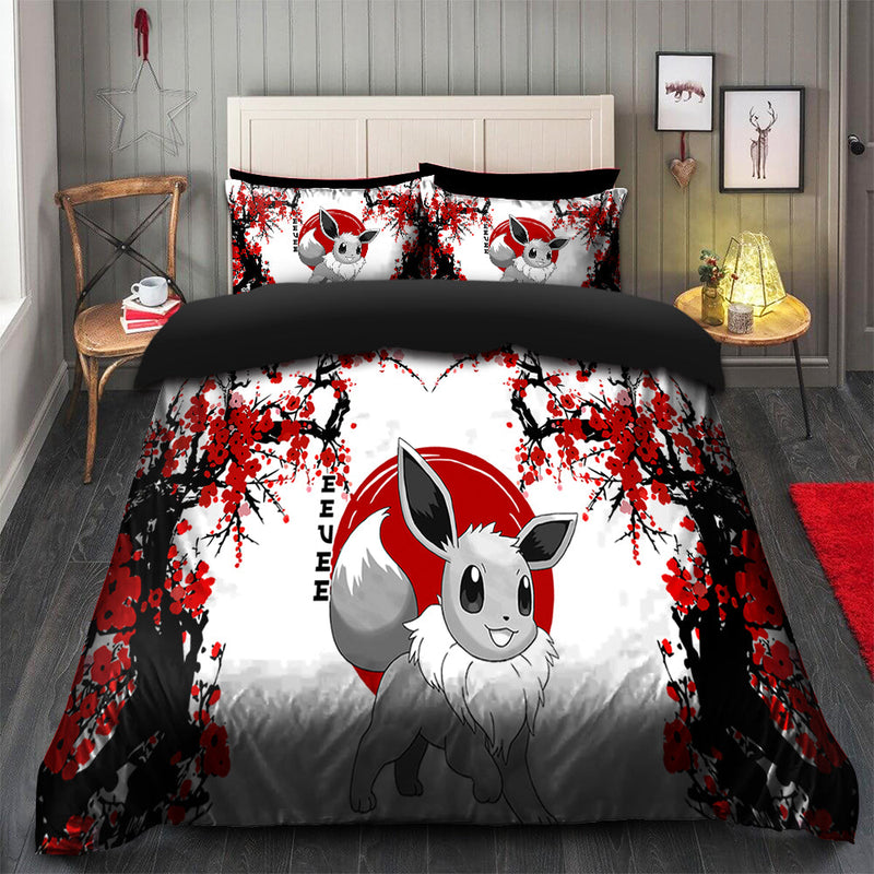 Eevee Pokemon Japan Style Bedding Set Duvet Cover And 2 Pillowcases