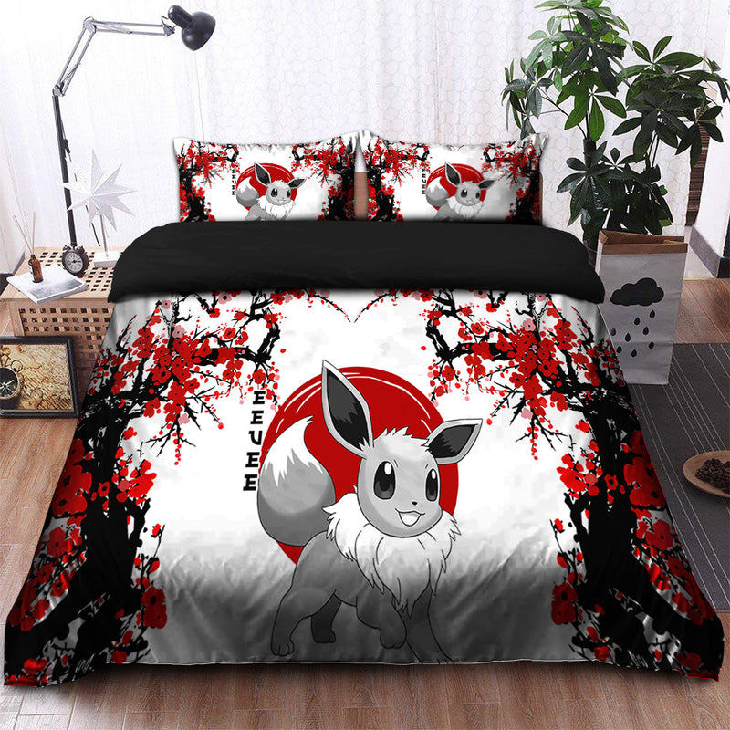 Eevee Pokemon Japan Style Bedding Set Duvet Cover And 2 Pillowcases