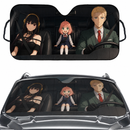 Spy X Family Loid Yor And Anya Driving Custom Car Windshield Sunshades