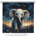 Elephant Starry Night Shower Curtain