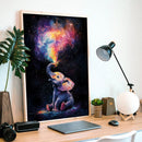 Elephant Exploring The Universe With A Rainbow Of Imagination - Living Room - Canvas Wall Art - Print - Wall Decor
