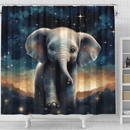 Elephant Starry Night Shower Curtain