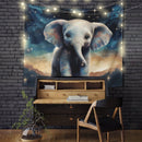 Elephant Night Sky Tapestry
