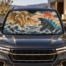 Godz vs King Ghidorah Japan Custom Car Windshield Sunshades