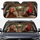Driving Rhode Island Red Chicken Custom Car Windshield Sunshades