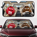 Funny M&M Chocolate Red Brown Driving Custom Car Windshield Sunshades
