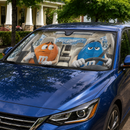 Funny M&M Chocolate Orange Blue Driving Custom Car Windshield Sunshades