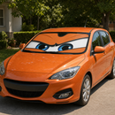 Orange Angry Eyes Custom Car Windshield Sunshades
