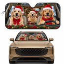 Christmas Golden Retriever Custom Car Windshield Sunshades