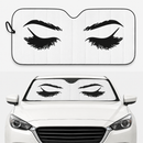 Cartoon Lady Close Eyes Black Custom Car Windshield Sunshades