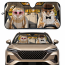 Barn Owls Couple Custom Car Windshield Sunshades