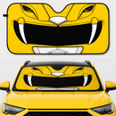 Mighty Morphin Yellow Power Ranger Helmet Custom Car Windshield Sunshades