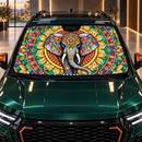 Elephant Mandala Custom Car Windshield Sunshades