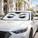 Cartoon Lady Close Eyes Black Custom Car Windshield Sunshades