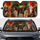 Driving Funny Horse Clowns Custom Car Windshield Sunshades
