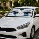 Funny Girly White Eyes Custom Car Windshield Sunshades