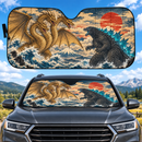 Godz vs King Ghidorah Japan Custom Car Windshield Sunshades